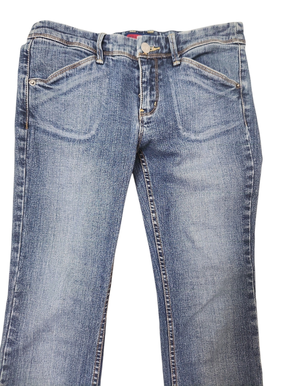 BCBG MAXAZRIA Y2K Boot/FlareLeg Baker/Patch Pocket Mid-Wash/Rise VTGJeans Size 2